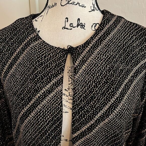 Xscape Embellished Bling Black Gold Evening Formal One Button Cardigan Mobwife - Picture 4 of 8